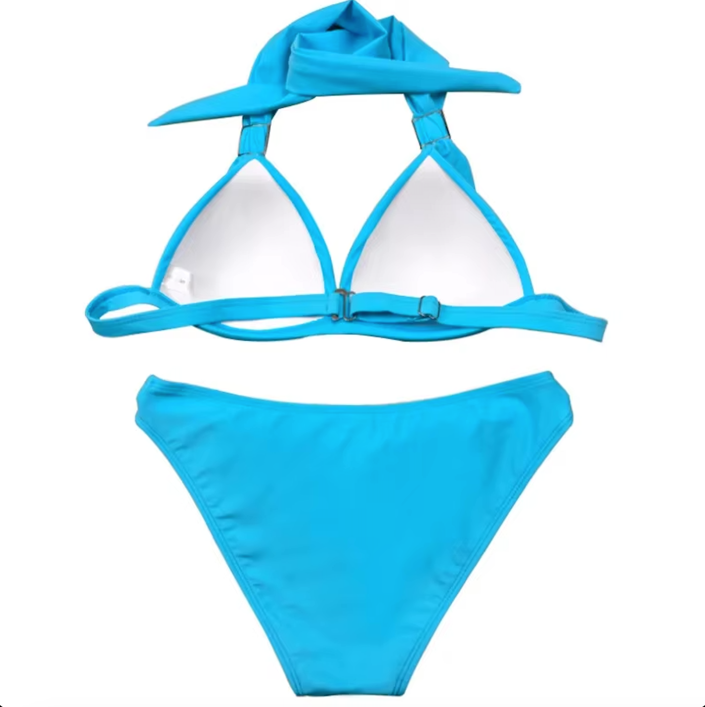 Aqua Brazilian Style Halter Triangle Bikini Set for Trans Women