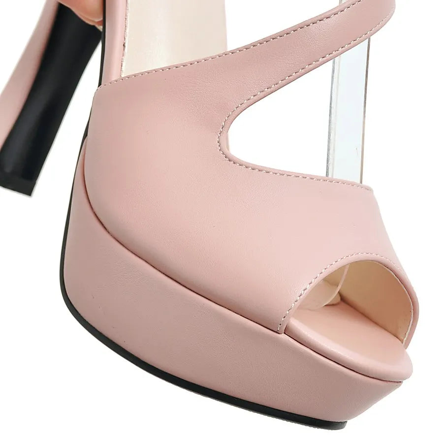 Pink Roman Style open toe high heels with a small dangly charm perfect for transgender, gender non conforming, non binary, mtf, or crossdressing